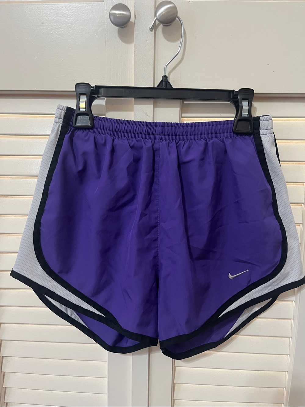 Nike Women’s Purple Athletic Running Shorts with White Trim